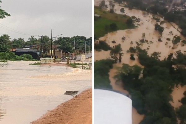 18:40 - 
							Córrego transborda e deixa vários bairros debaixo dágua em cidade de MT: 40 casas alagadas